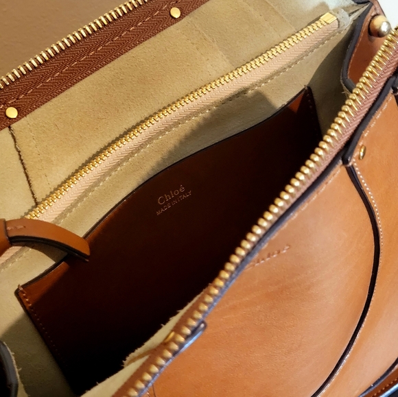 SOLD CHLOE leather Hayley Carmel Hobo bag purse - Picture 2 of 10